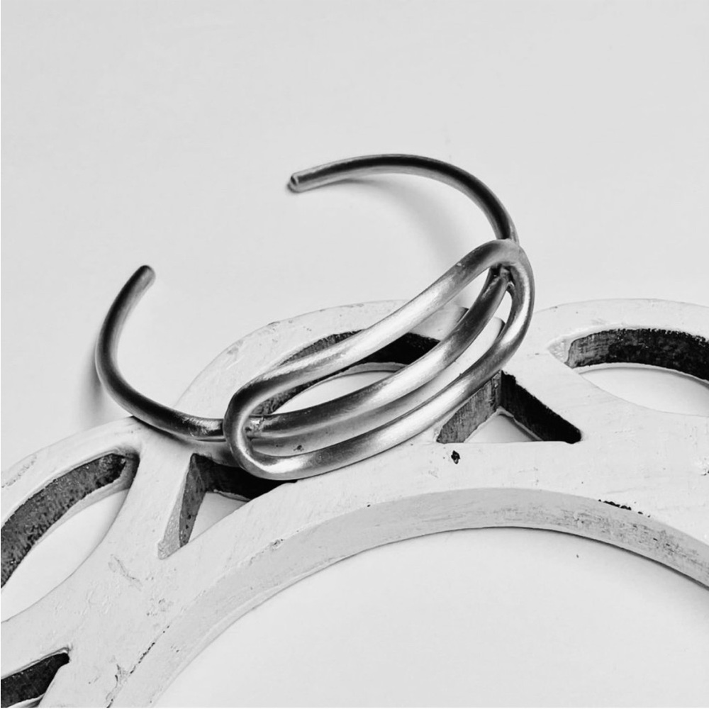 World Finds Handmade Silver Bangle Cuff Bracelet